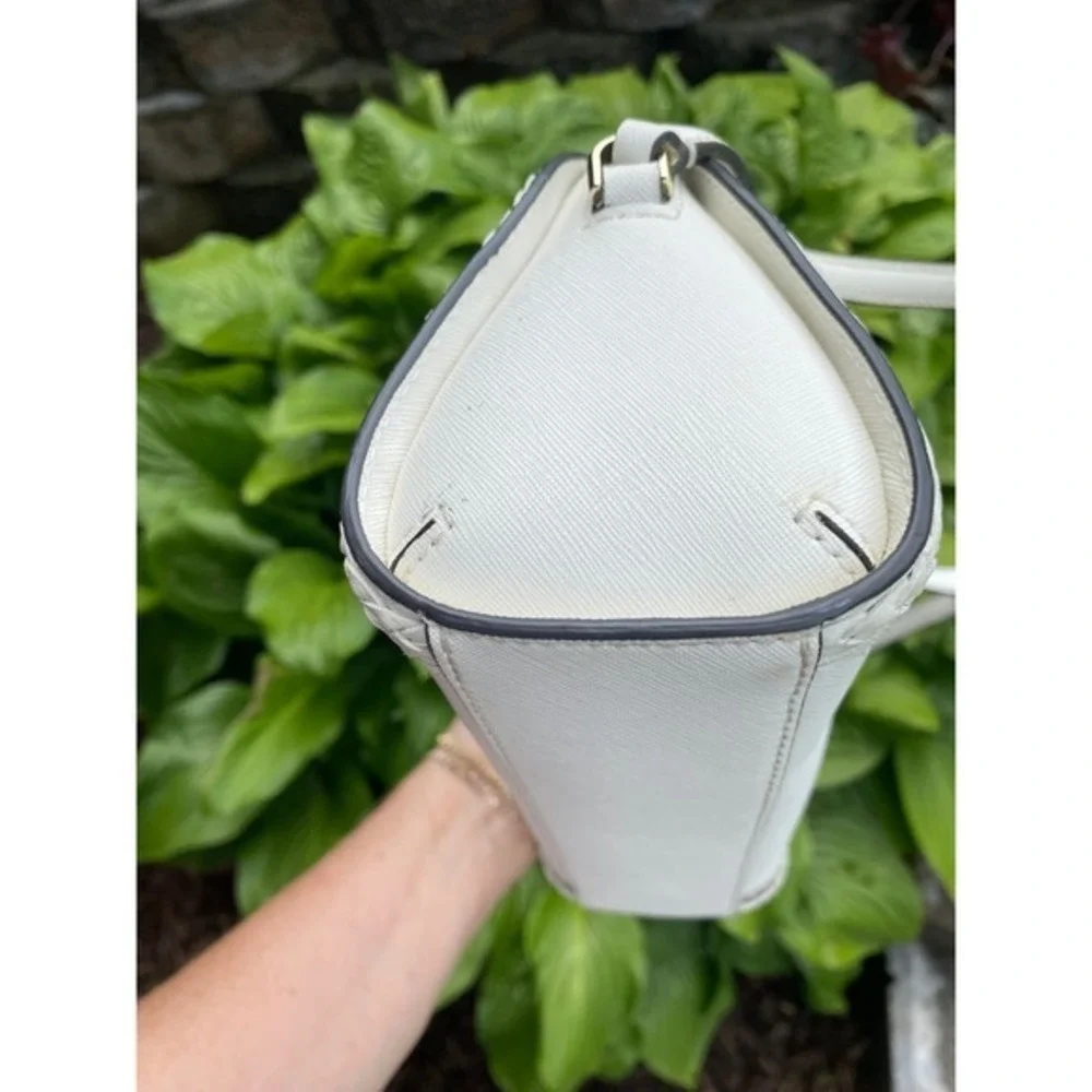 Kate Spade Raffia Straw White Leather‎ Crossbody Bag Woven Summer Resort